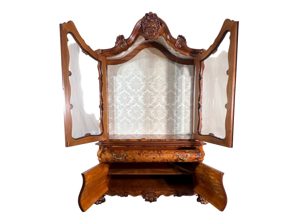 $32,000 Spectacular Italian Marquetry Bombé Display Cabinet Vitrine, Gallery Collection, A Gran - 10