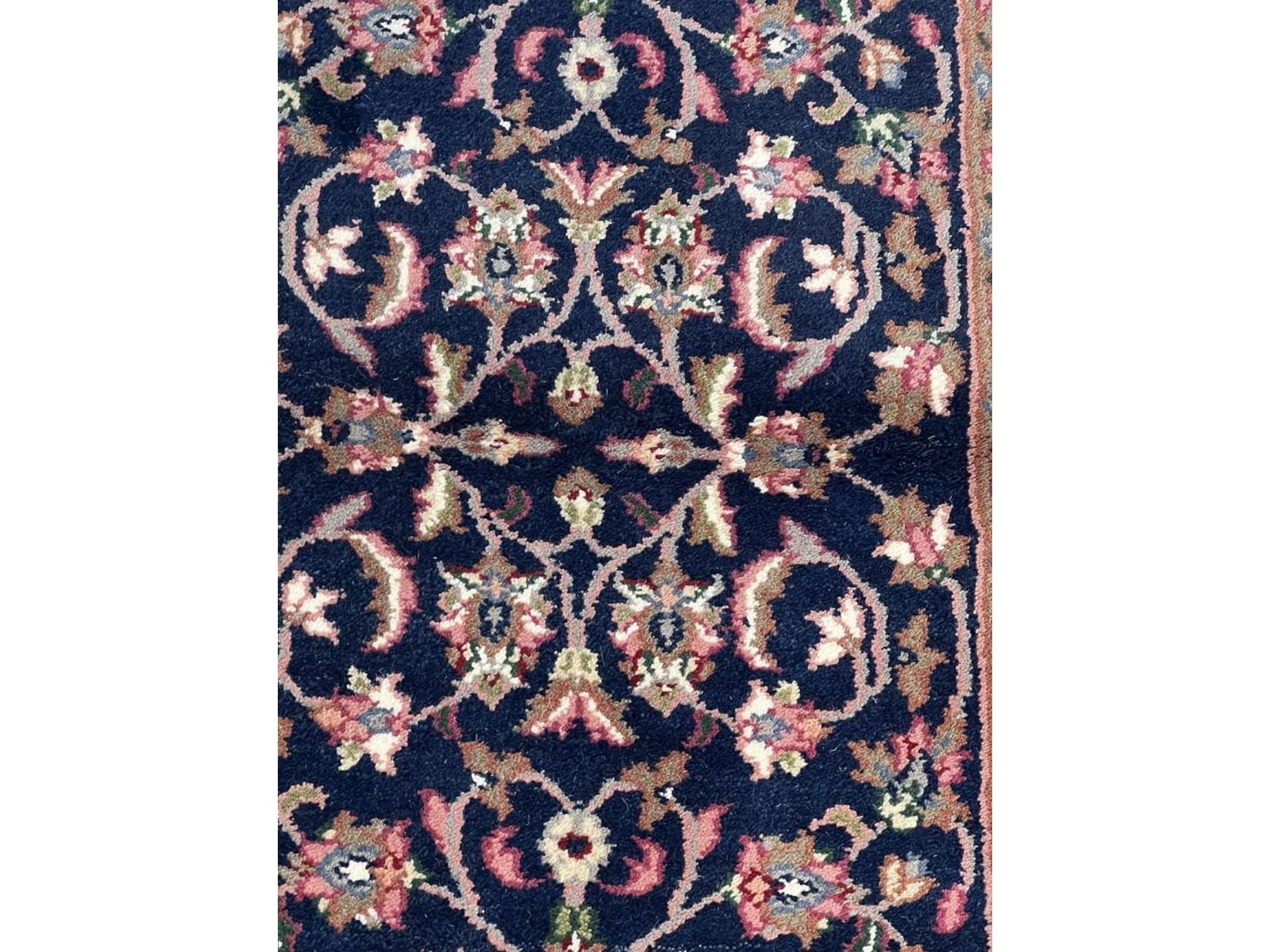 $990 - Cobalt Ground Runner, Kashan Design, Hand-Knotted Wool, 2'6" x 12'4" - 2