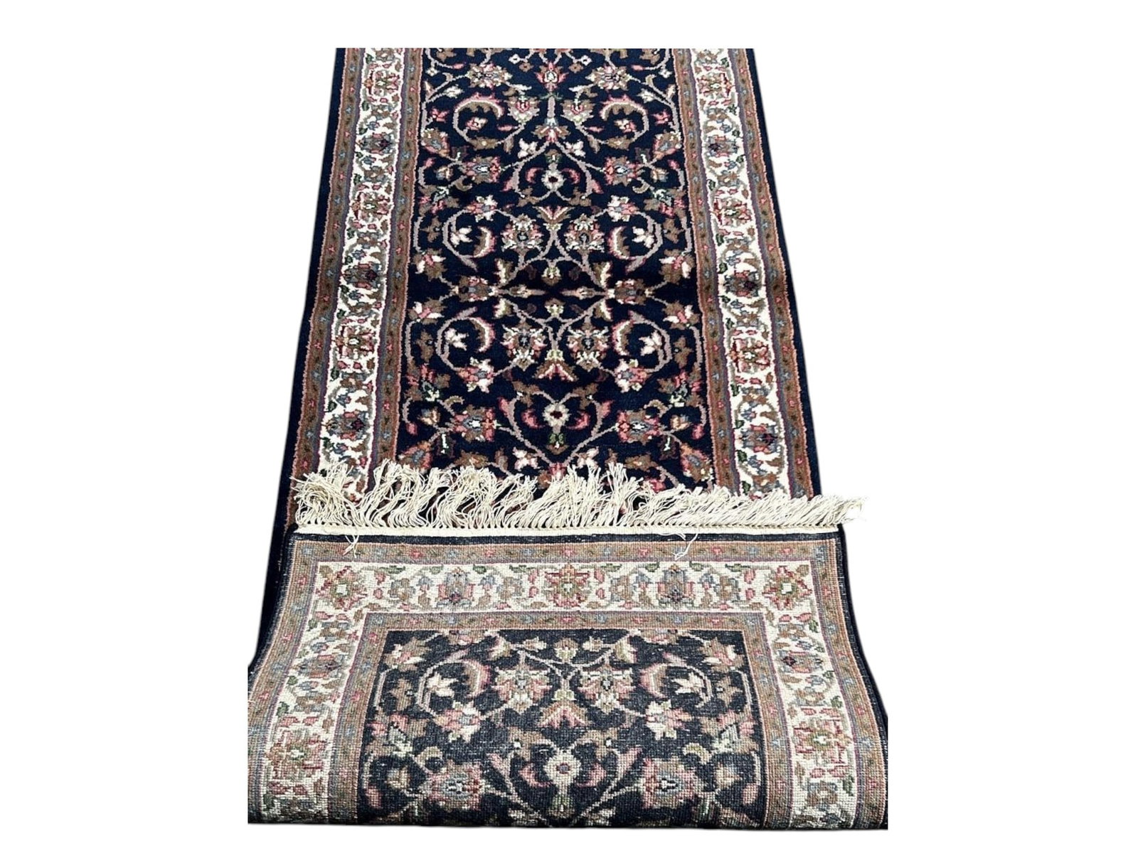 $990 - Cobalt Ground Runner, Kashan Design, Hand-Knotted Wool, 2'6" x 12'4" - 4