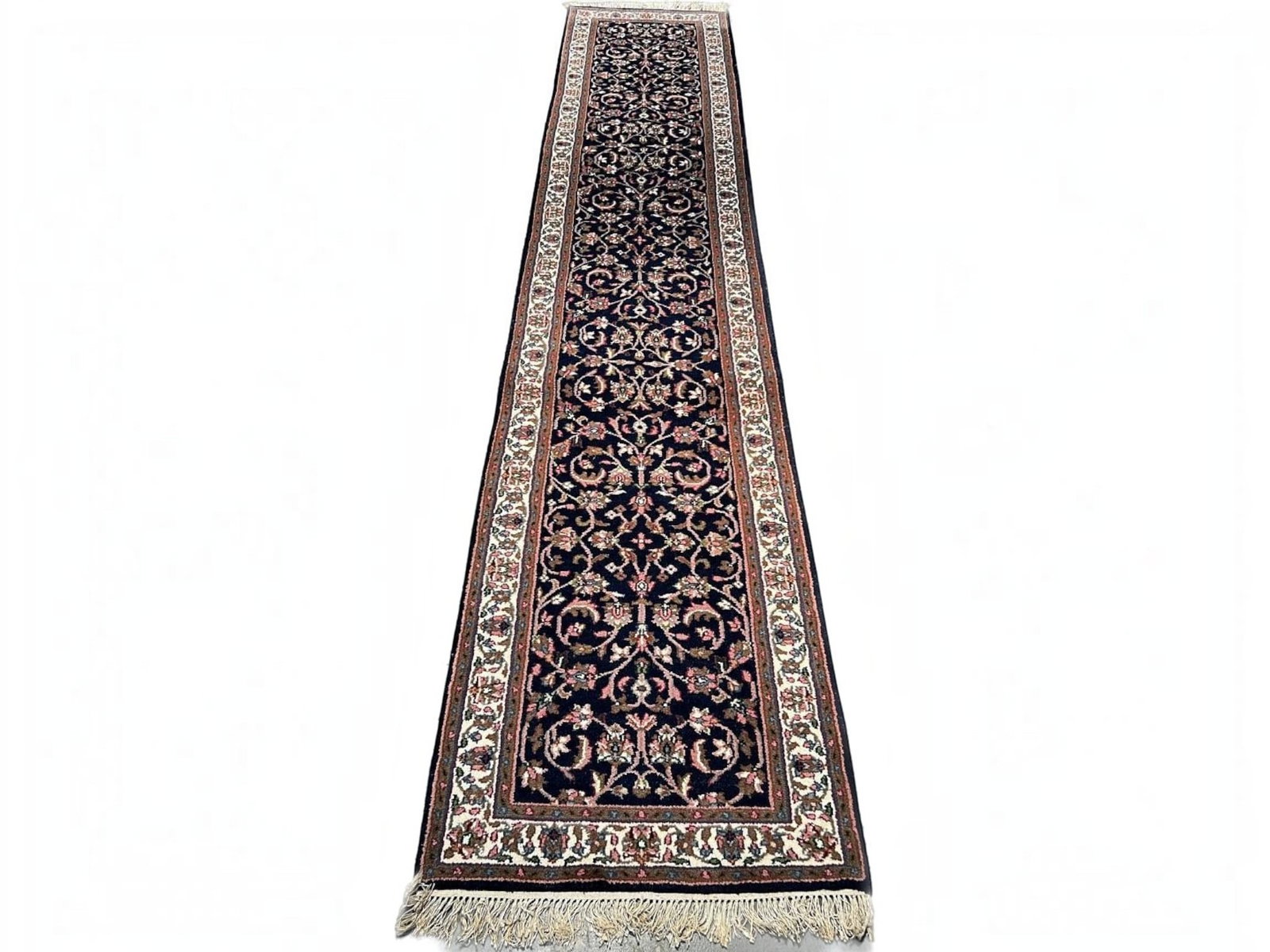 $990 - Cobalt Ground Runner, Kashan Design, Hand-Knotted Wool, 2'6" x 12'4" - 5