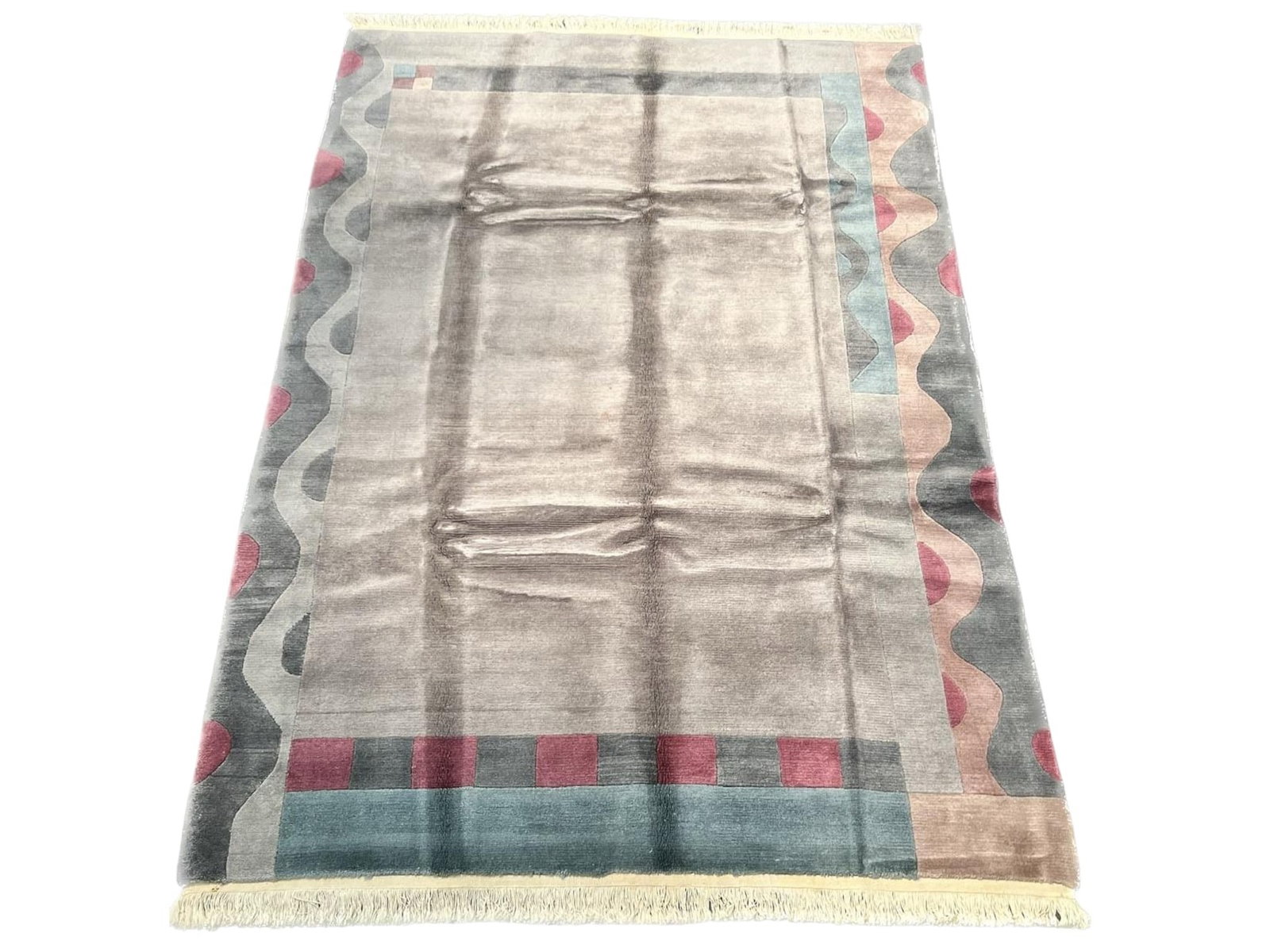 $2,485 - Contemporary Open-Field Rug, Tibetan Design, Hand-Knotted Wool, 6'7" x 9'10" - 4