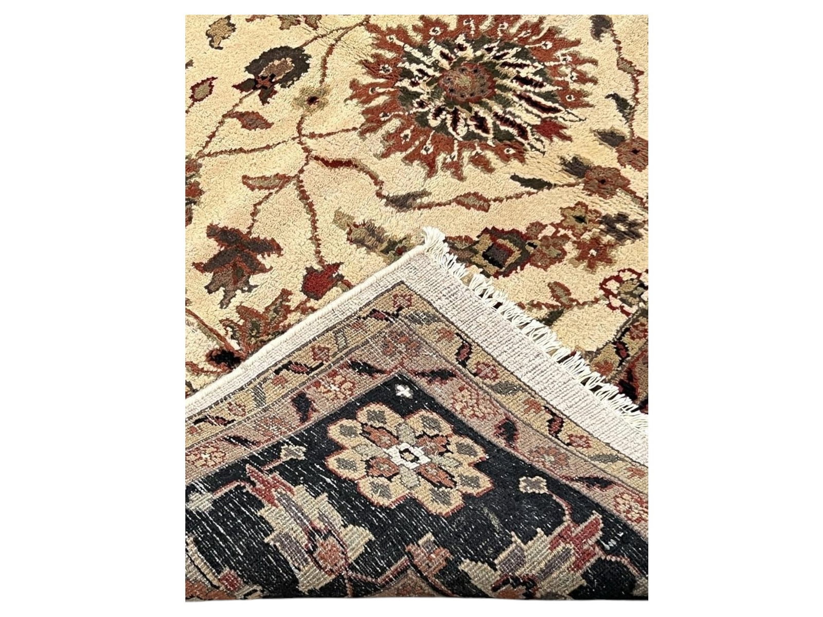 $2,560 - Cream Ground with Ebony Border Carpet, Lucerne Design, Hand-Knotted Wool, 8'0" x 10'0" - 3