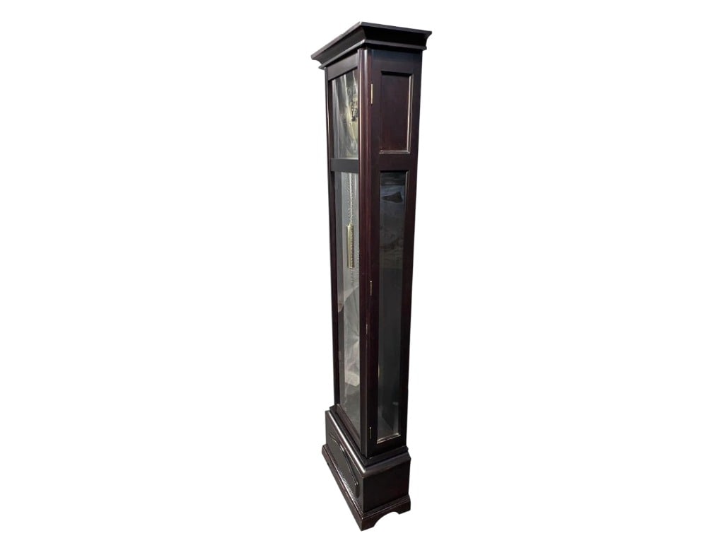 Grandfather Clock with Brass Pendulum and Roman Numerals Dial - 4