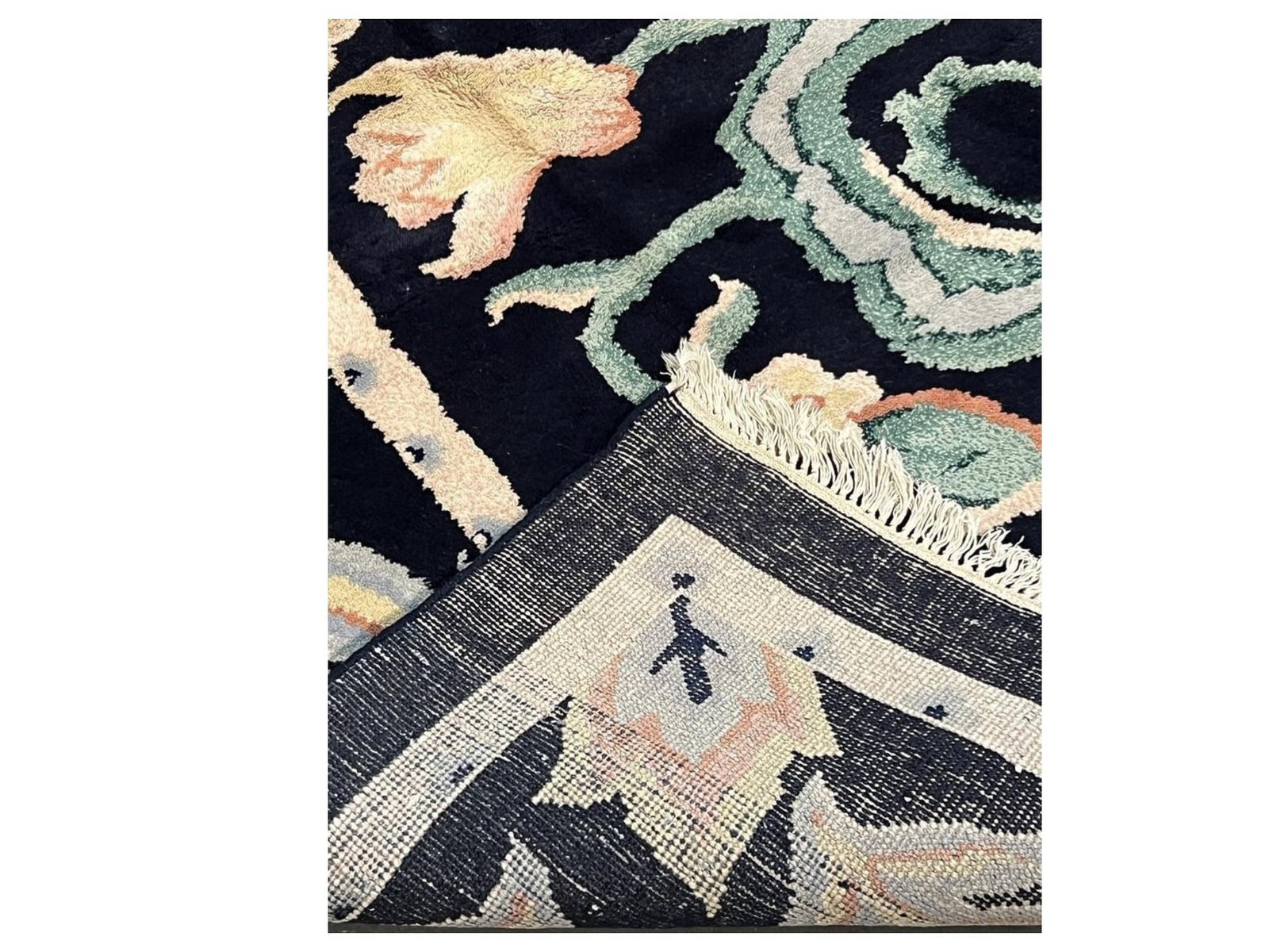 $2,760 - Arts and Crafts Botanical Carpet, Midnight Blue Ground, Hand-Knotted Wool, 9'0" x 12'0" - 3