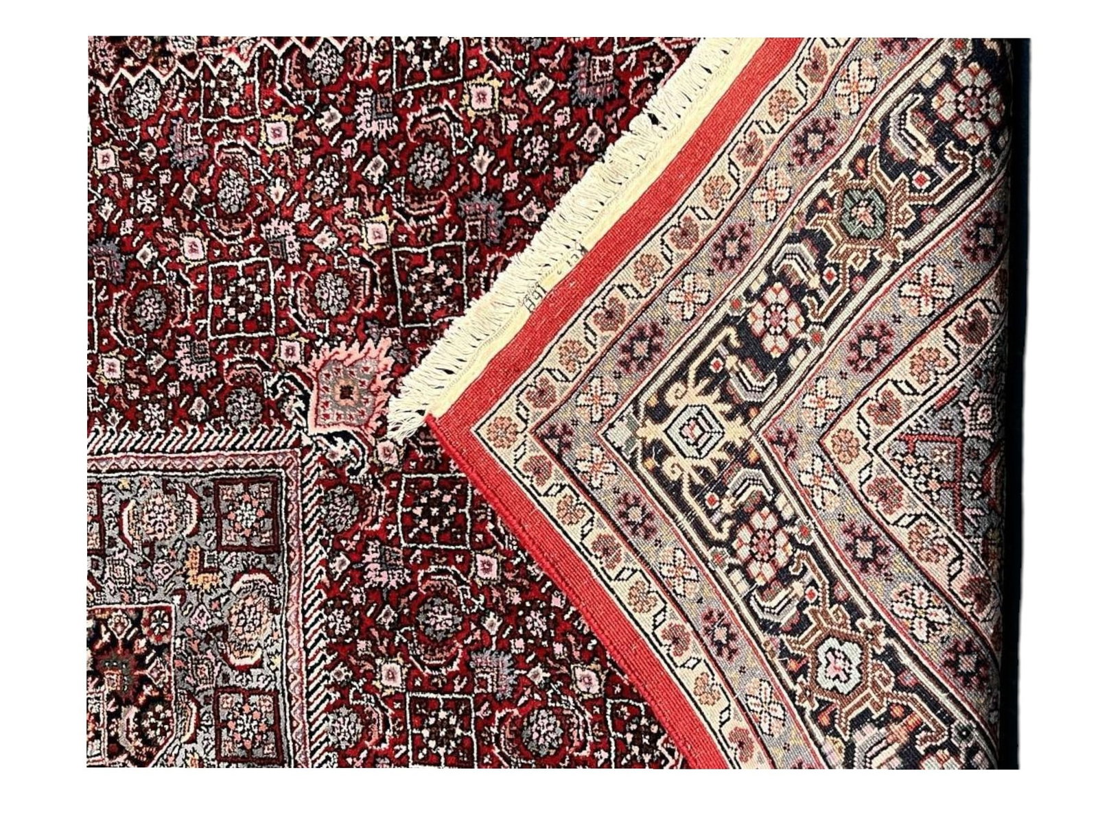 $3,375 - Herati Field Ruby Rug, Bidjar Design, Hand-Knotted Wool, 5'6" x 8'0" - 2