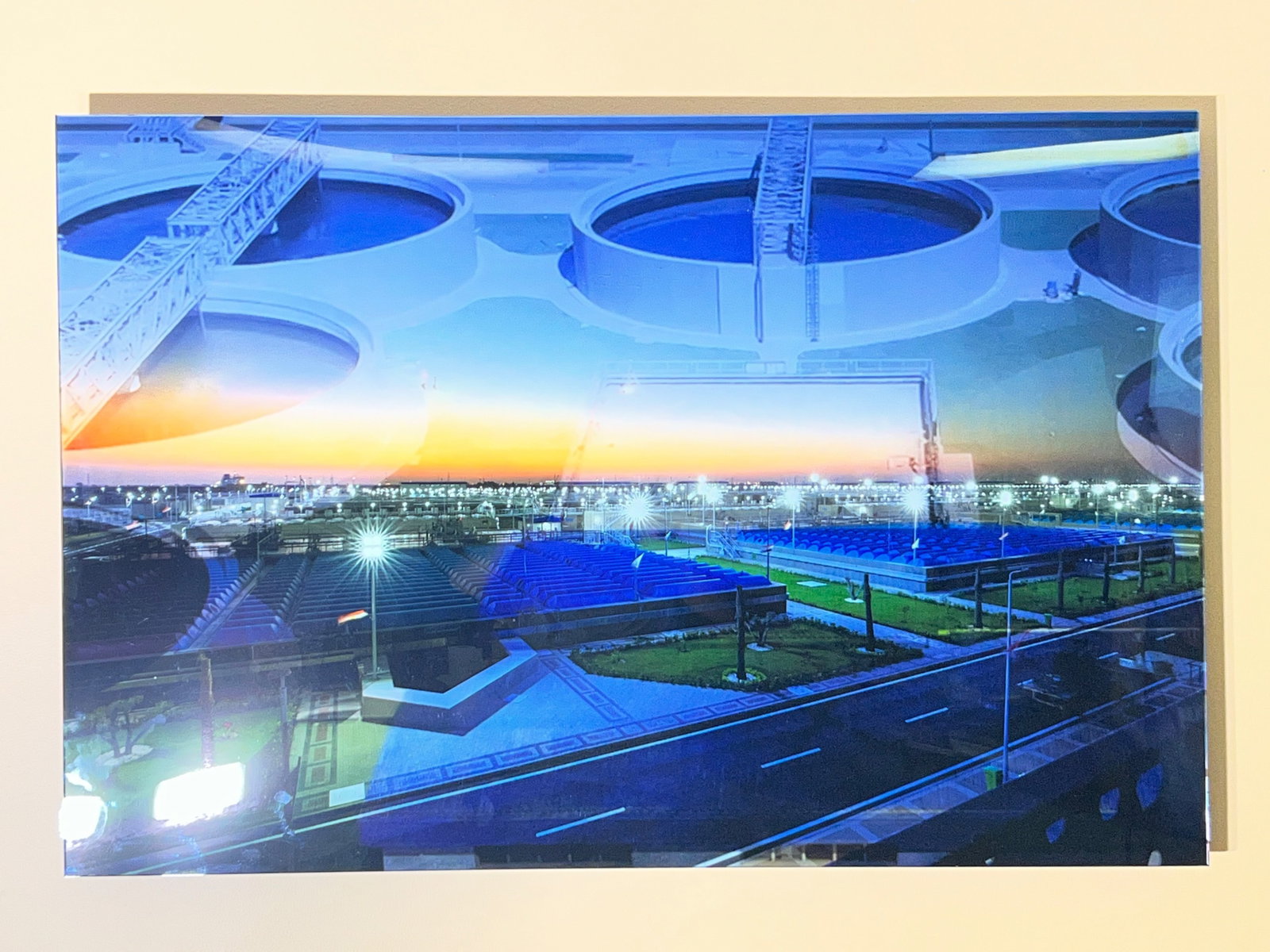 $2,750 Kenneth Wyner Signed Photograph on Acid-Free Paper, Industrial Twilight Abstraction in Blu...: A large, atmospheric photographic composition by Kenneth M. Wyner, the longtime Washington, DC photographer whose fine art work has been exhibited at the Corcoran Gallery of Art. Wyner is known for