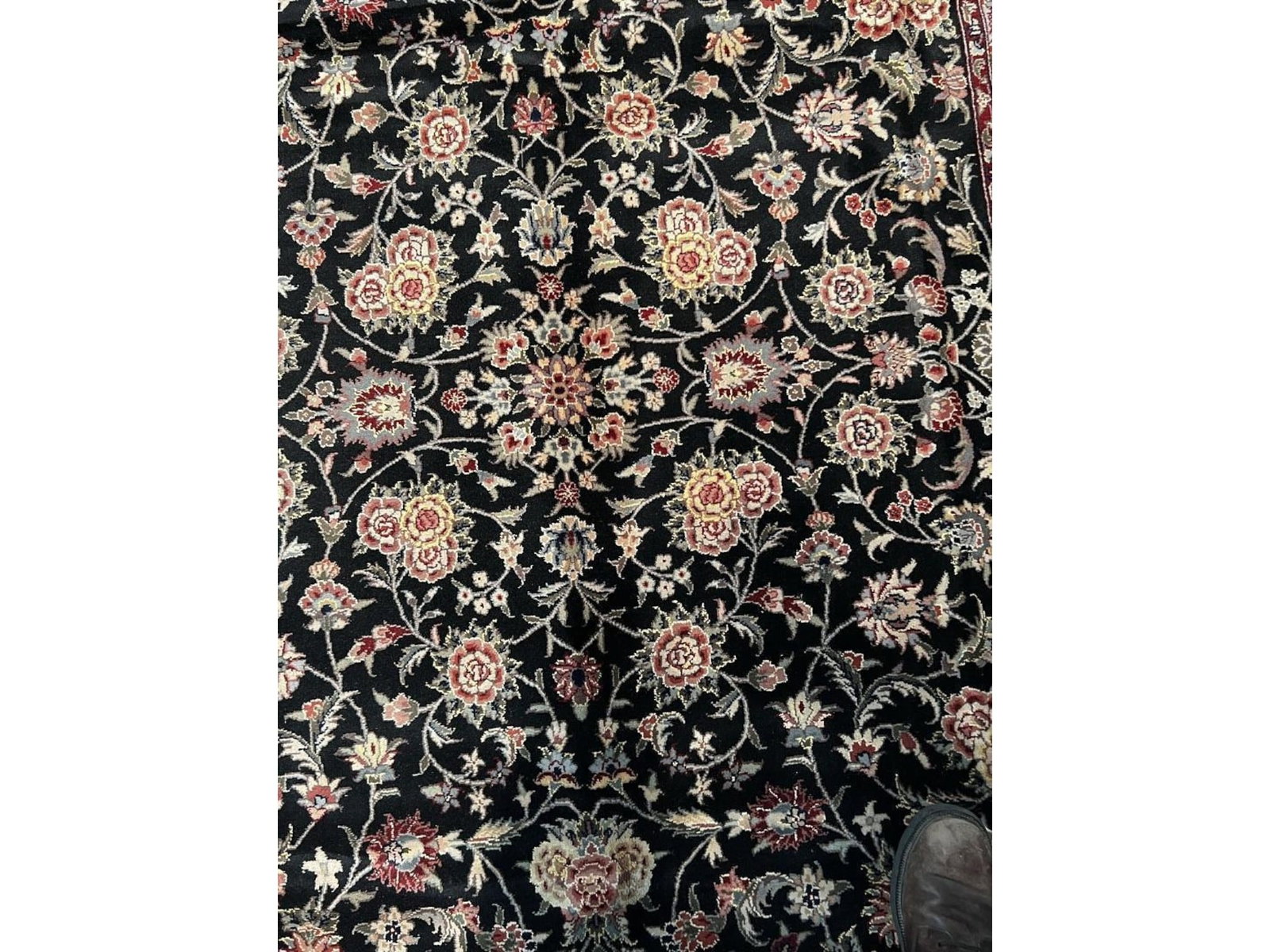 $4,185 - Midnight Field Floral Rug, Tabriz Design, Hand-Knotted Wool & Silk, 5'9" x 8'9" - 2