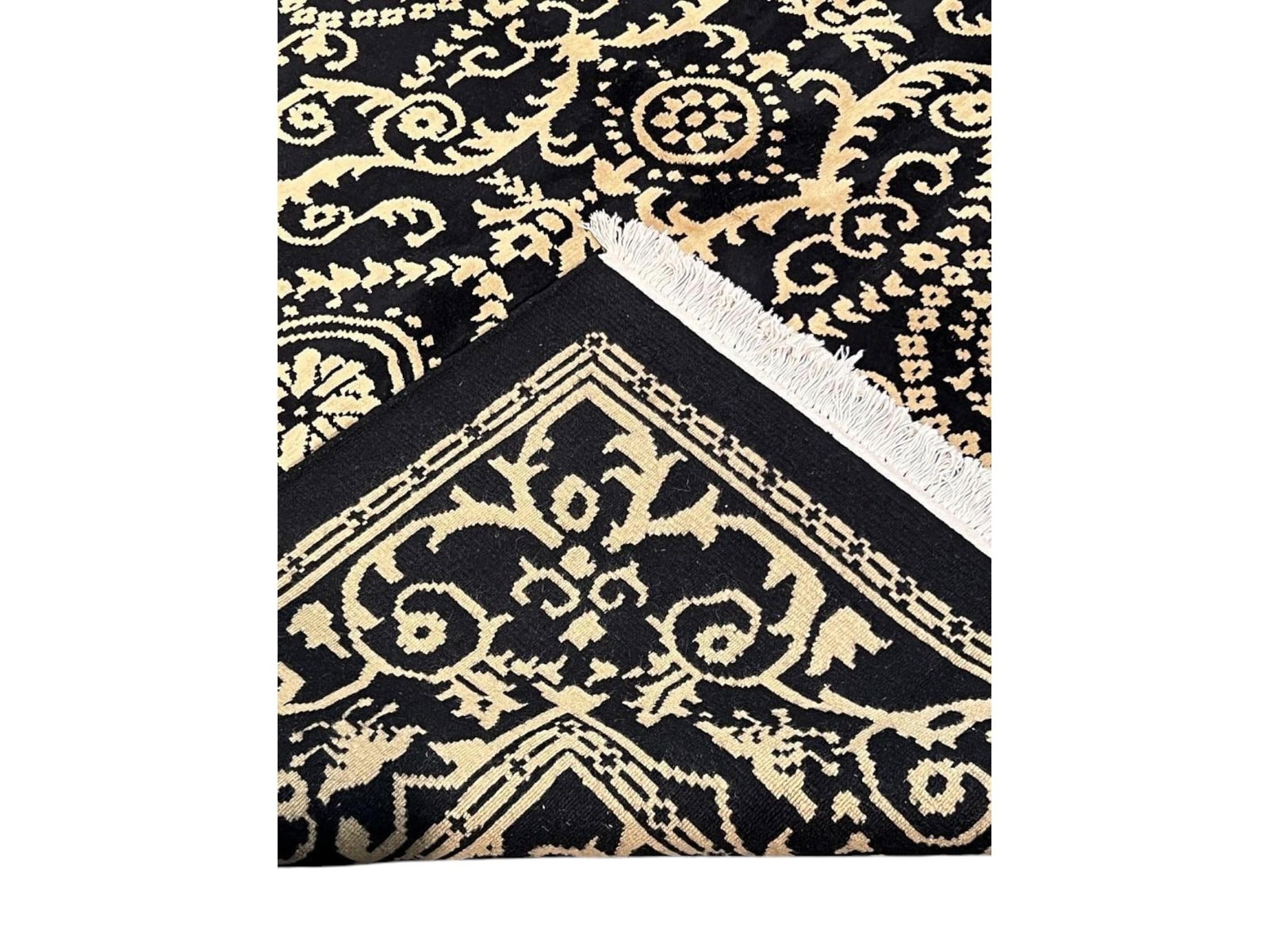 $6,230 - Onyx and Ivory Panel Carpet, Tibetan Design, Hand-Knotted Wool, 7'11" x 10'3" - 3