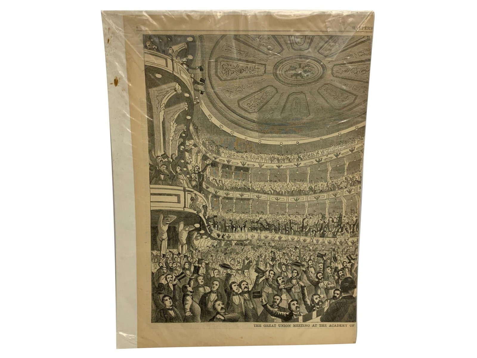 Engraving of Great Union Meeting at the Academy of Music, 1860 - 2