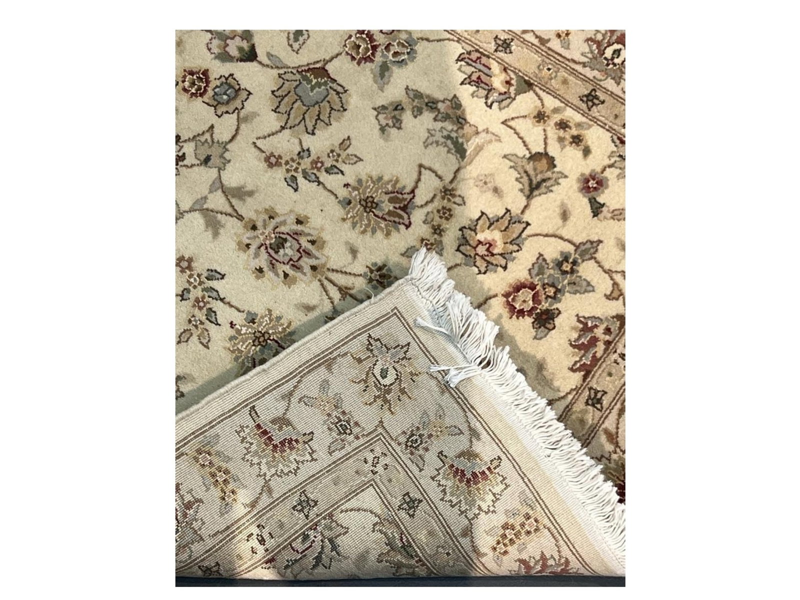 $1,245 - Petite Silk-Blend Floral Rug, Tabriz Design, Hand-Knotted Wool & Silk, 3'0" x 5'0" - 3