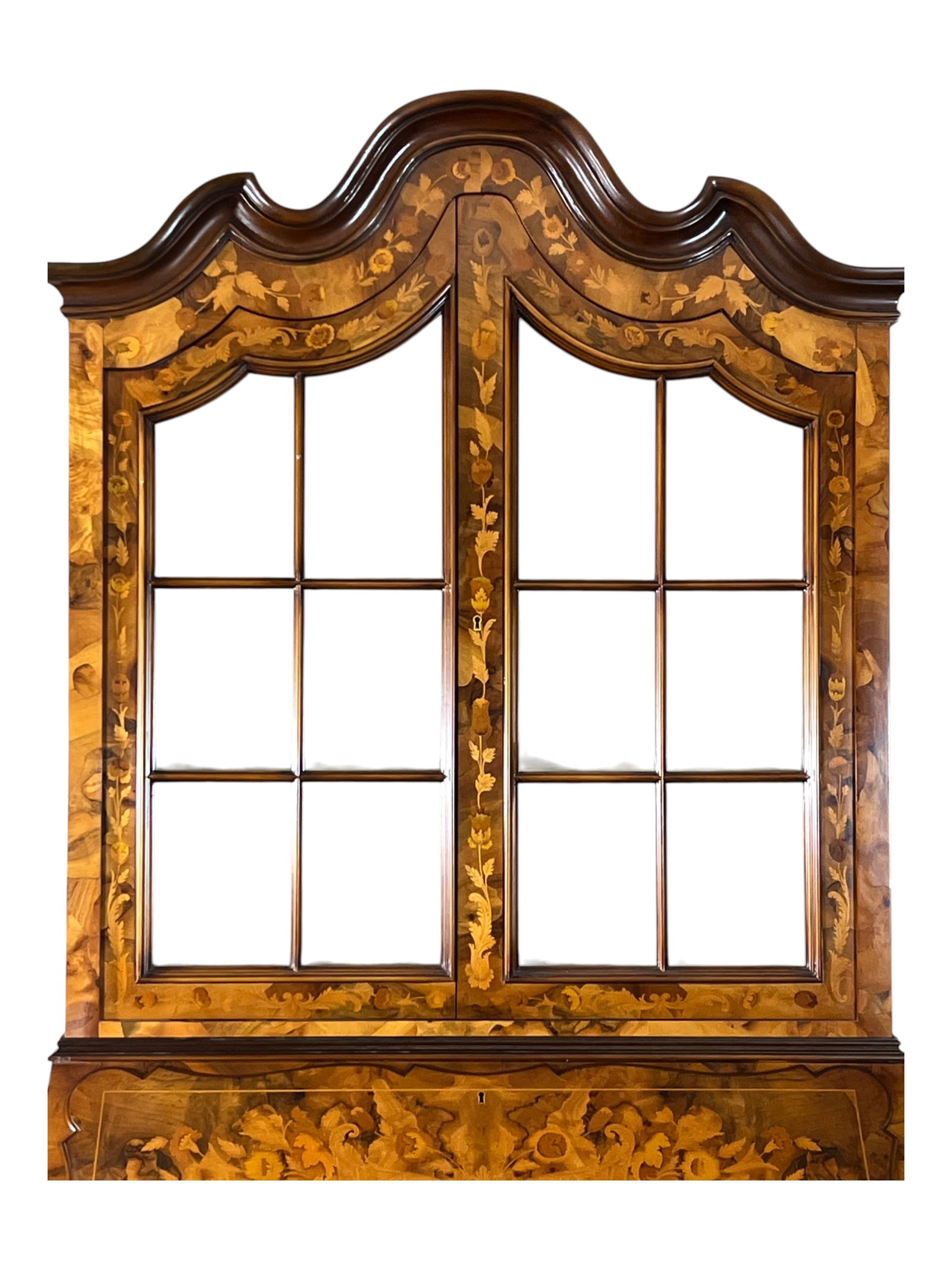 $27,000 Magnificent Italian Marquetry Bombé Secretary Bookcase, Gallery Collection, A Matching  - 5
