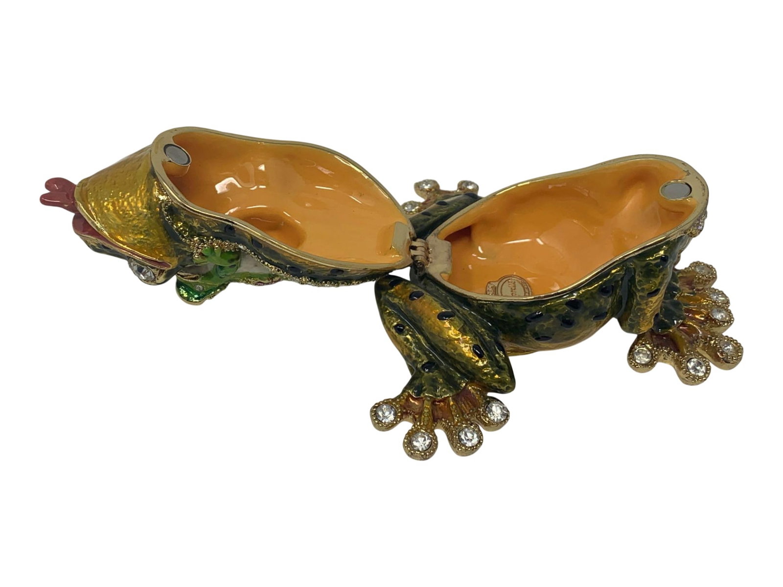 Kiss Me Frog Enamel Jewelry Box, Hand Painted - 2