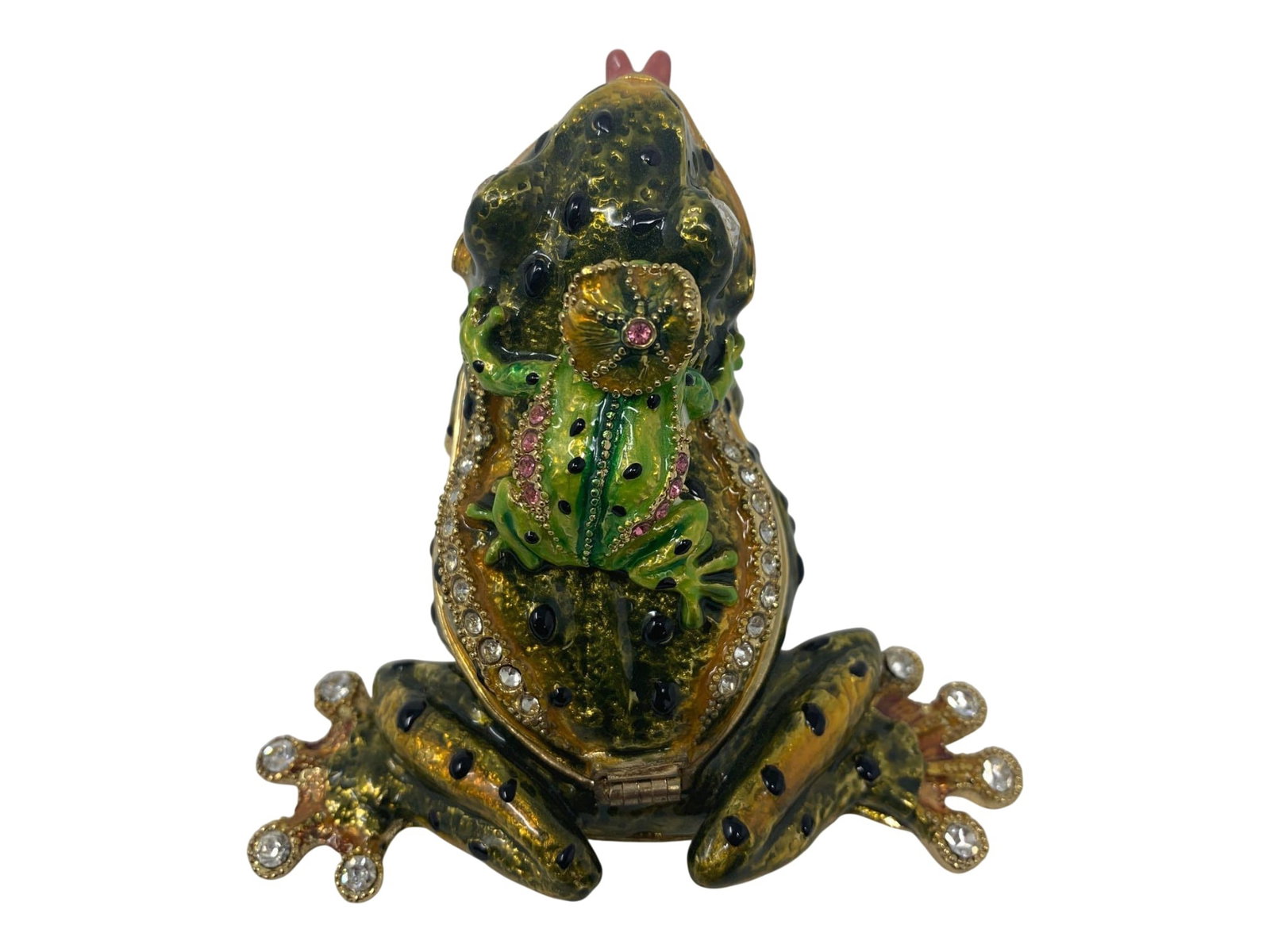 Kiss Me Frog Enamel Jewelry Box, Hand Painted - 4