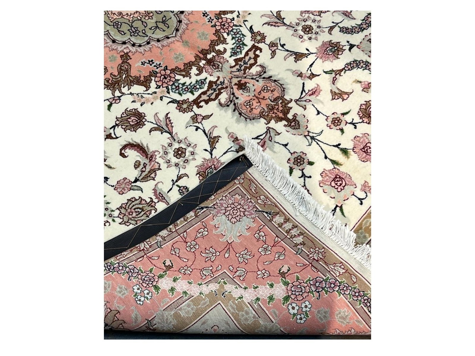 $13,120 - Rose Medallion Persian Tabriz Rug, Hand-Knotted Wool & Silk, 5'0" x 7'1" - 2