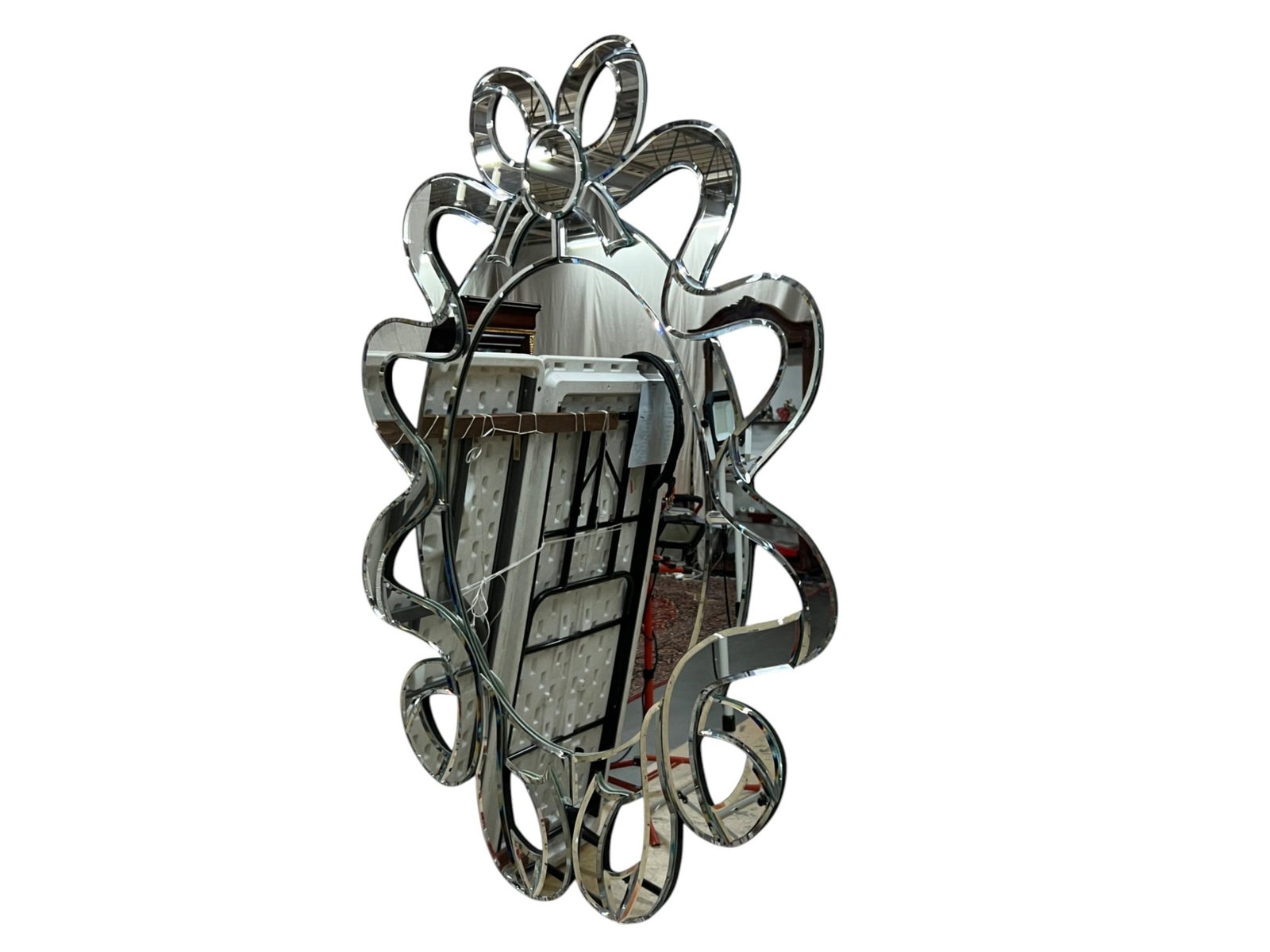 Mirror wall accent with scrollwork beveled frame, 20 x 30 - 4