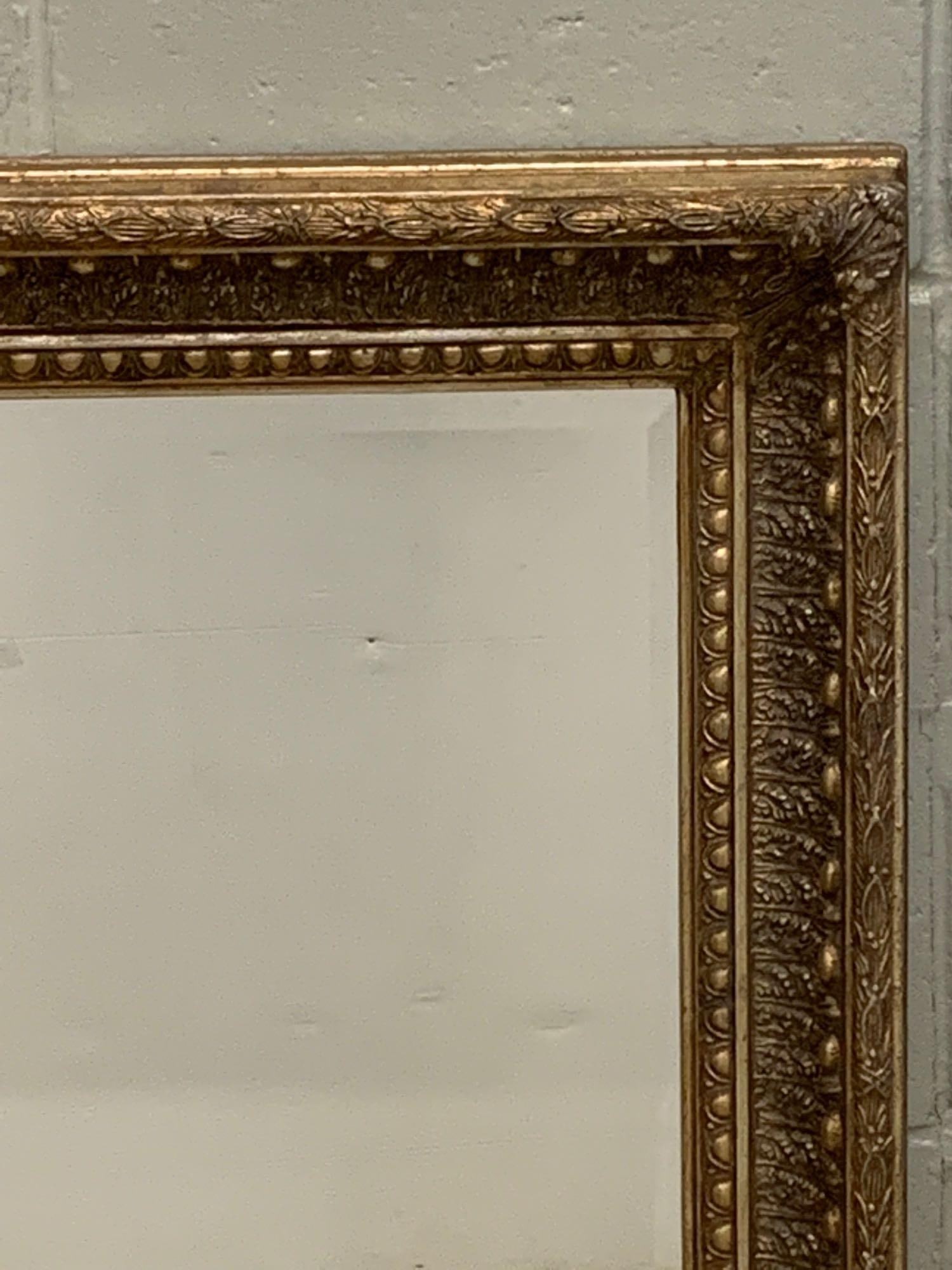 Carved Wood Gilt Ornate Rectangular Wall Mirror - 2