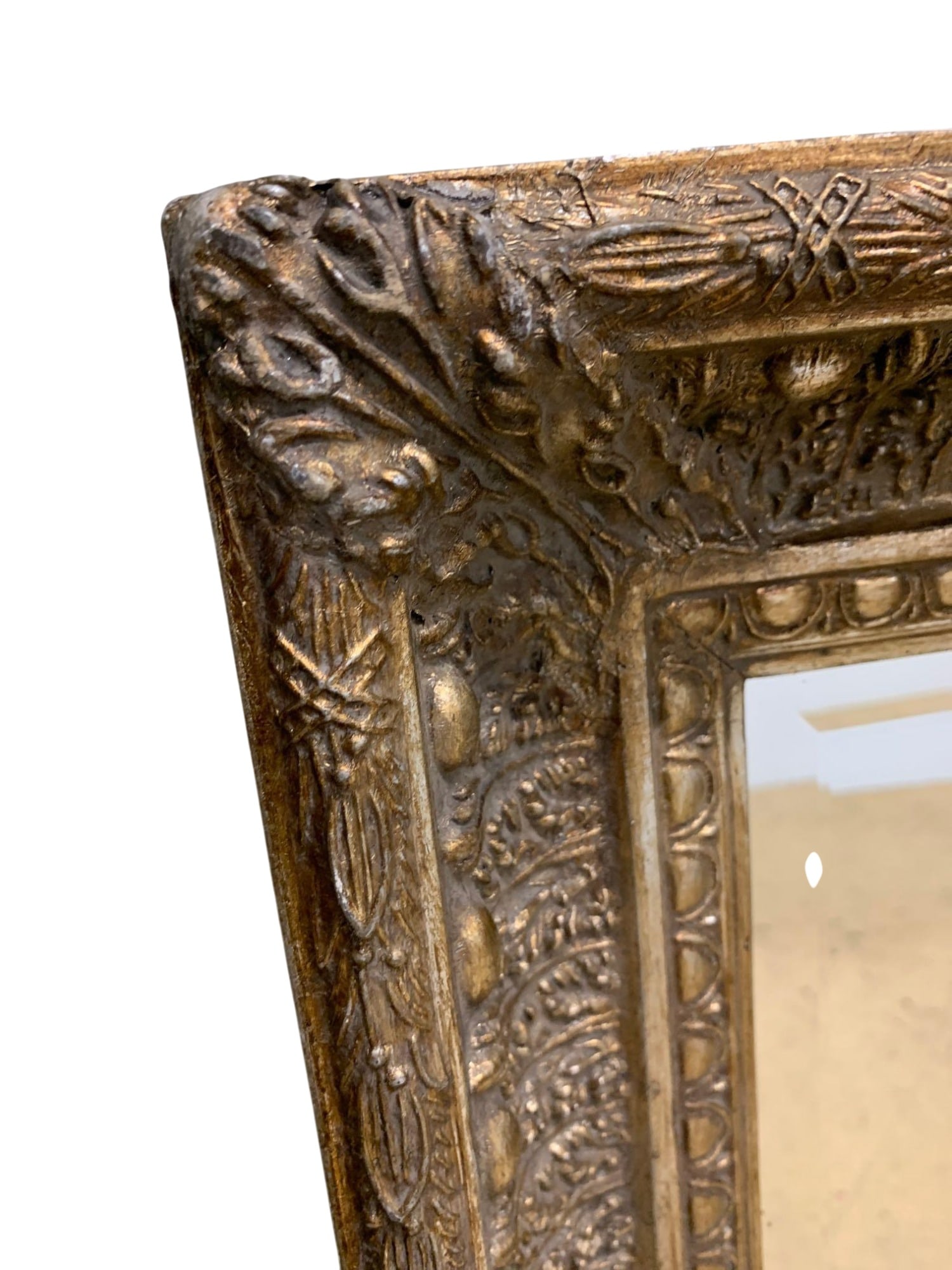 Carved Wood Gilt Ornate Rectangular Wall Mirror - 3