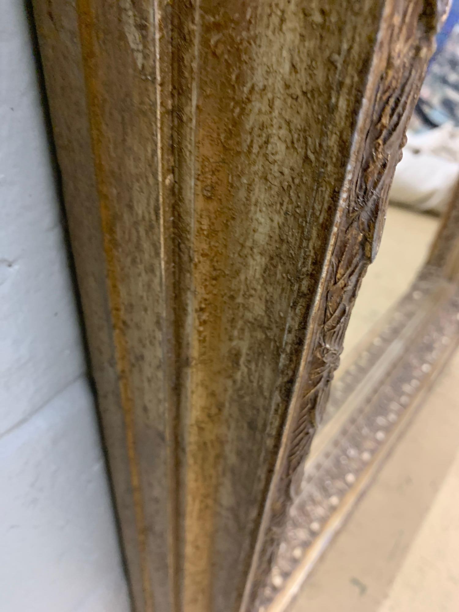 Carved Wood Gilt Ornate Rectangular Wall Mirror - 4
