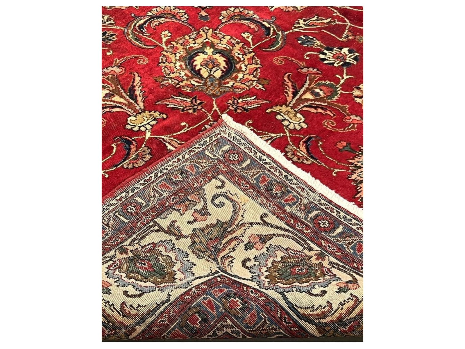 $3,900 - Shah Abbasi Persian Old Tabriz Carpet, Signed, Hand-Knotted Wool, 10'11" x 11'2" - 2
