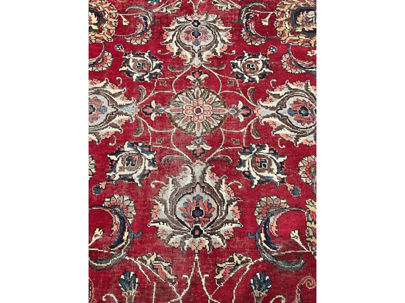$3,900 - Shah Abbasi Persian Old Tabriz Carpet, Signed, Hand-Knotted Wool, 10'11" x 11'2" - 3