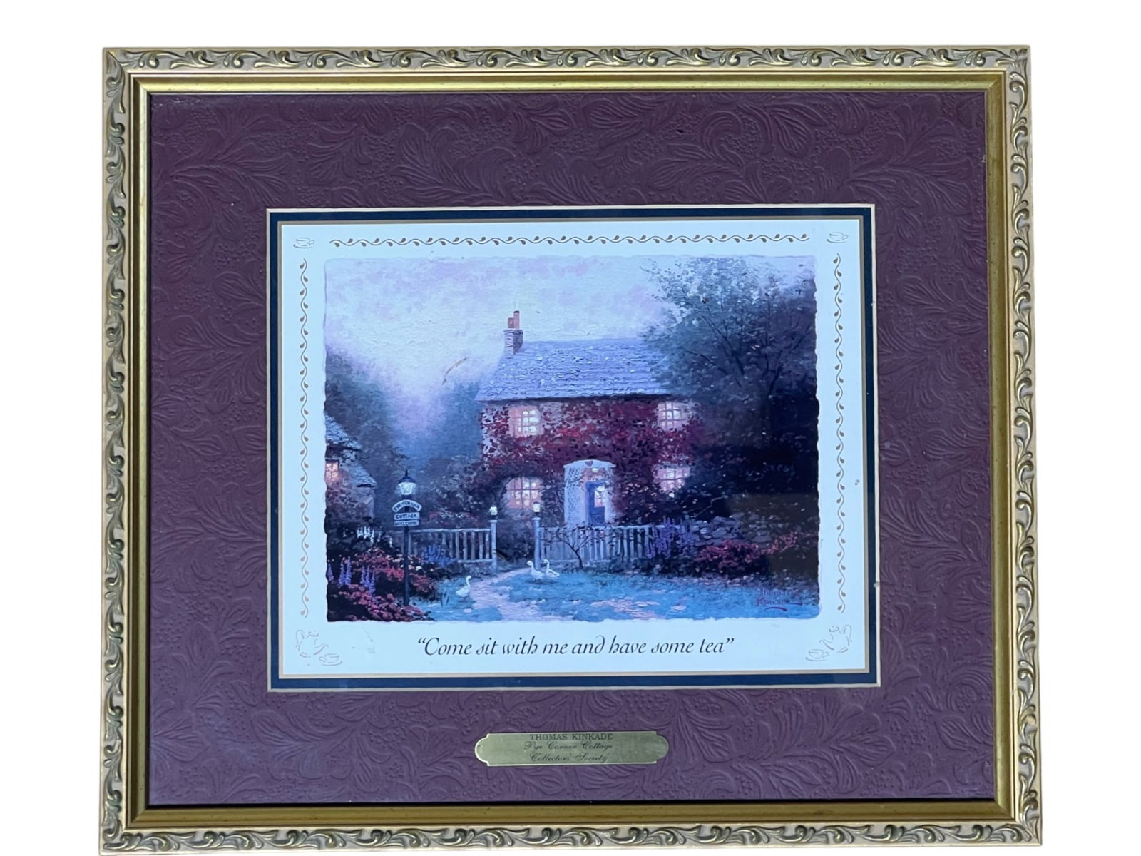 Print by Thomas Kinkade "Pye Corner Cottage" Framed Wall Art, 14 x 13 (1 of 6)