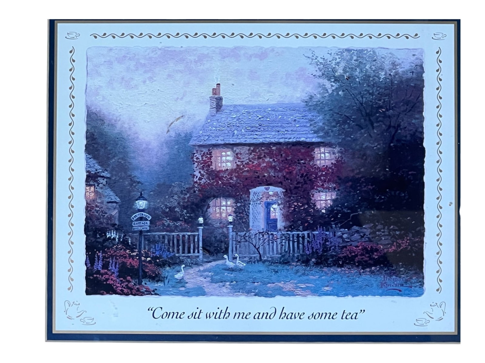 Print by Thomas Kinkade "Pye Corner Cottage" Framed Wall Art, 14 x 13 - 2