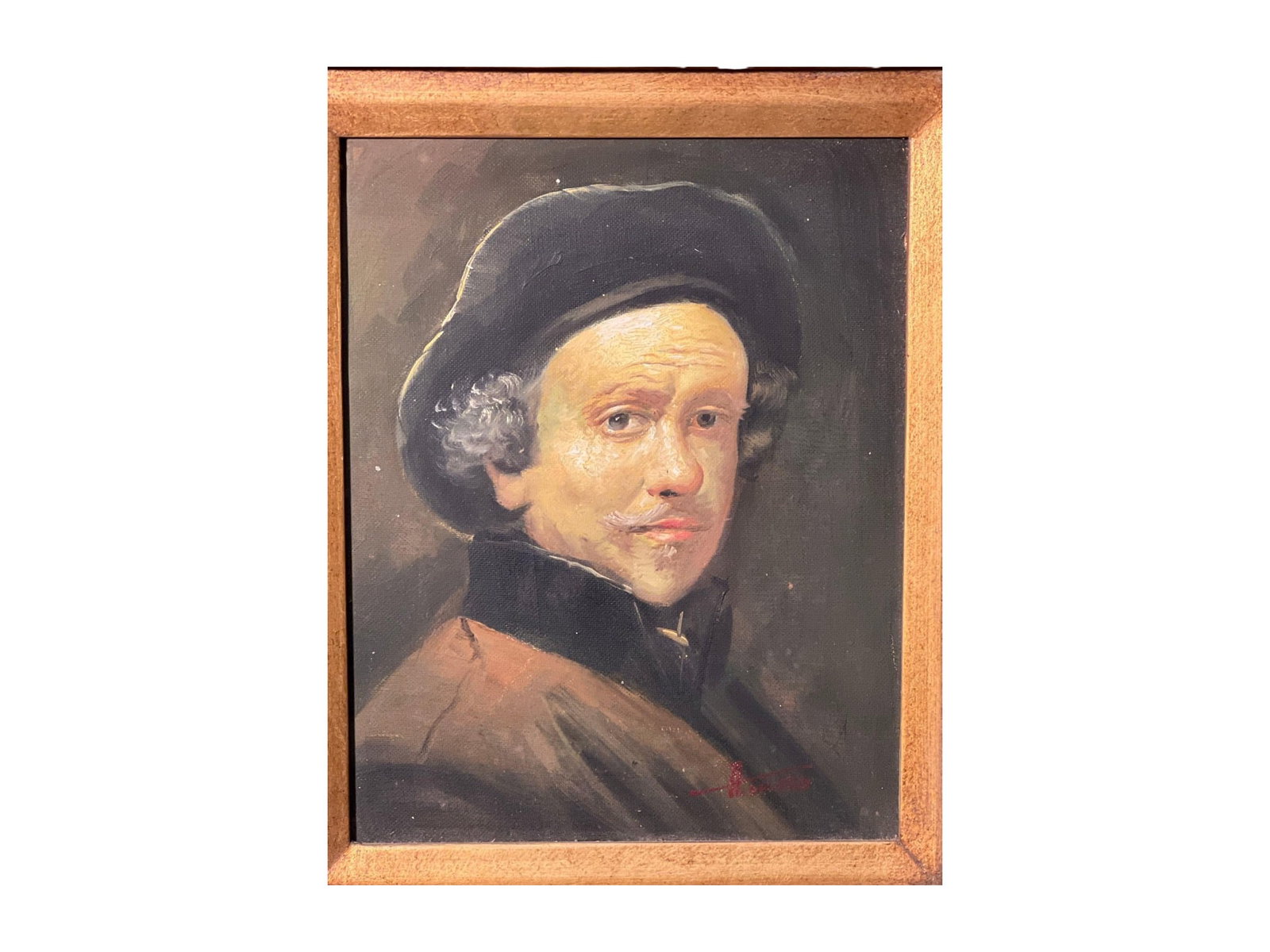 Portrait Painting in Ornate Gilt Carved Wood Frame - 2