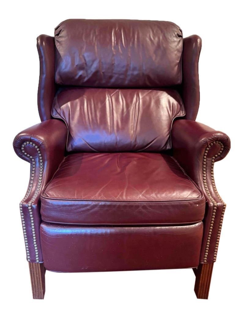 Hancock and Moore Leather Reclining Arm Chair w/Nailhead Accent, $3,500+ (1 of 5)