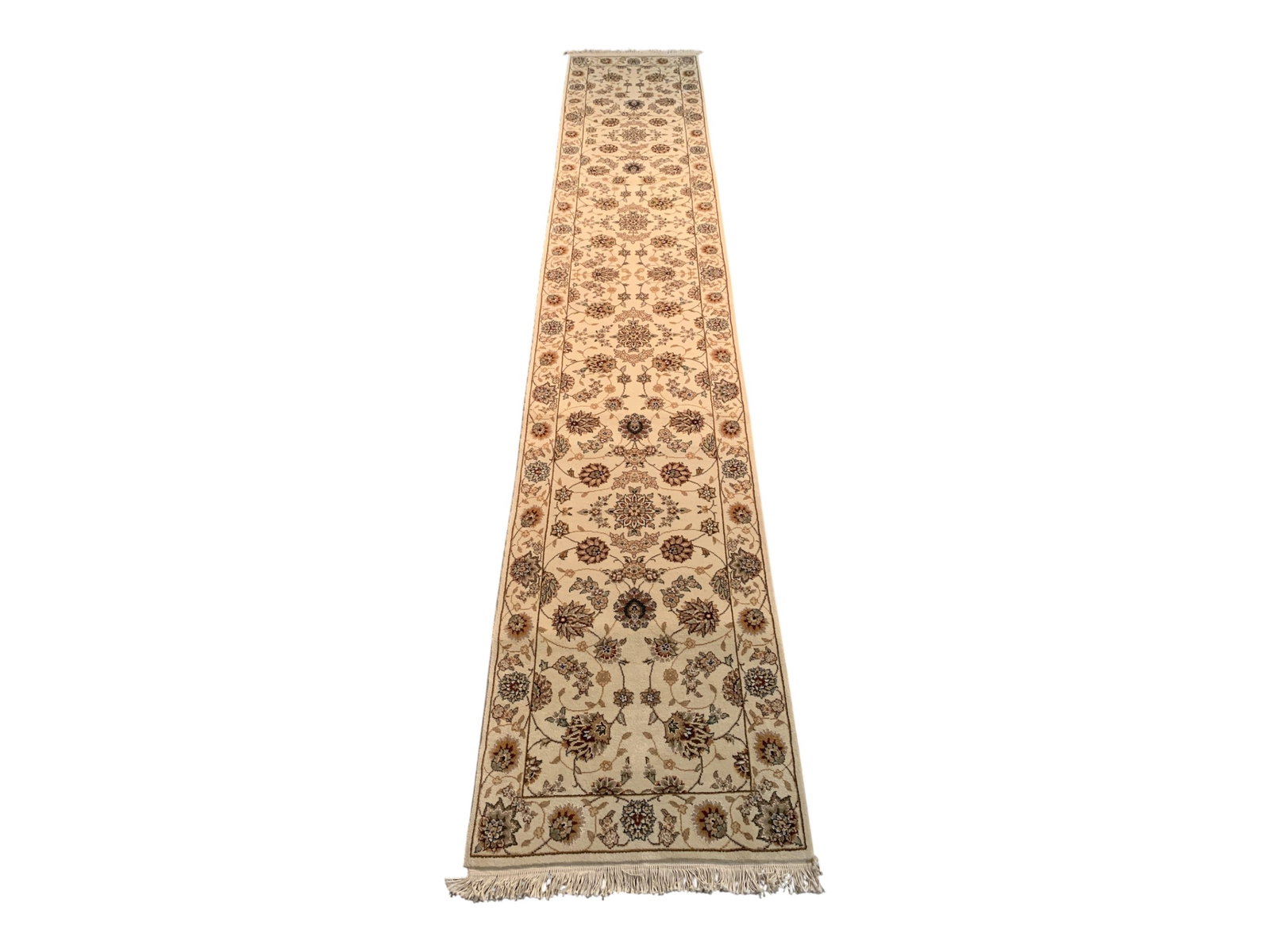 $2,245 - Long Hallway Runner, Tabriz Design, Hand-Knotted Wool & Silk, 2'3" x 12'0" (1 of 7)