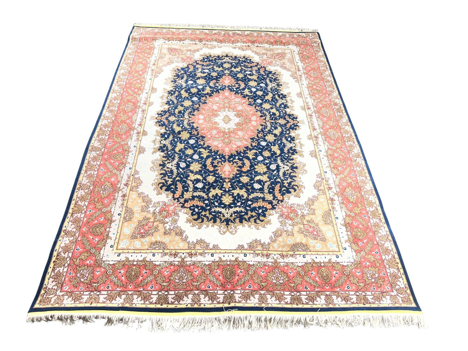 Fine Wool & Silk Persian Tabriz Rug, Iran, 6’8″ × 9’10″ (1 of 8)