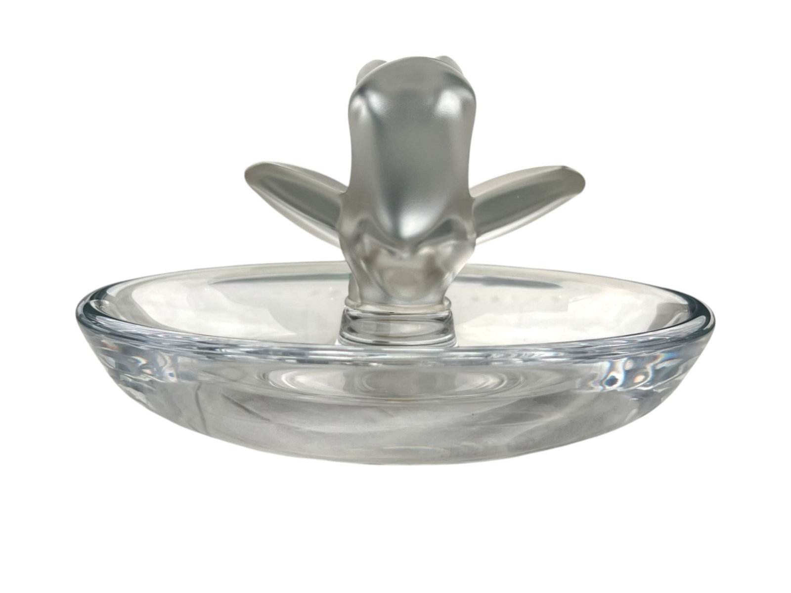Frosted Sparrow Ring Dish by Lalique, 4″ H (1 of 6)