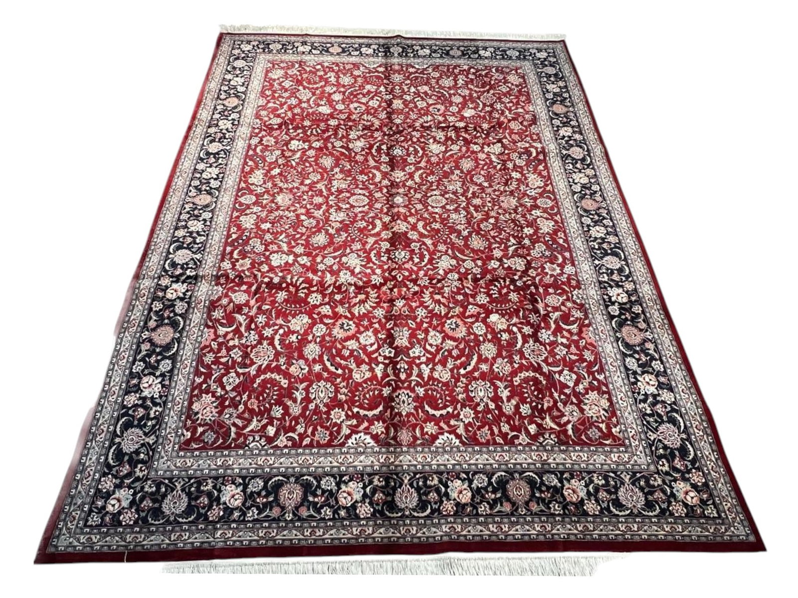 $11,645 - Scarlet Field Floral Carpet, Allover Floral Design, Hand-Knotted Wool, 10'0" x 14'0" (1 of 5)