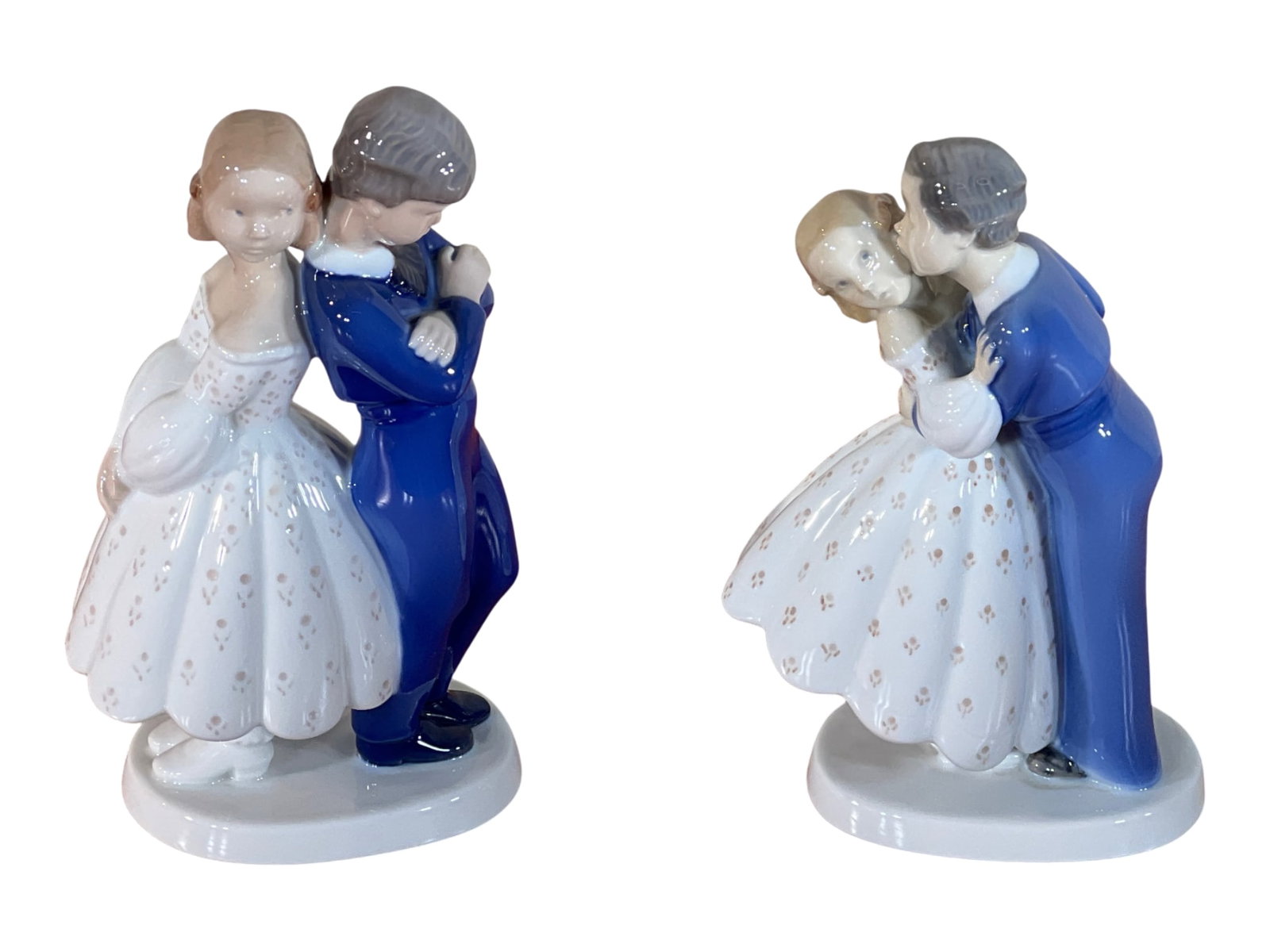 Pair Bing & Grøndahl "First Kiss" Romantic Figurines, 8" (1 of 8)