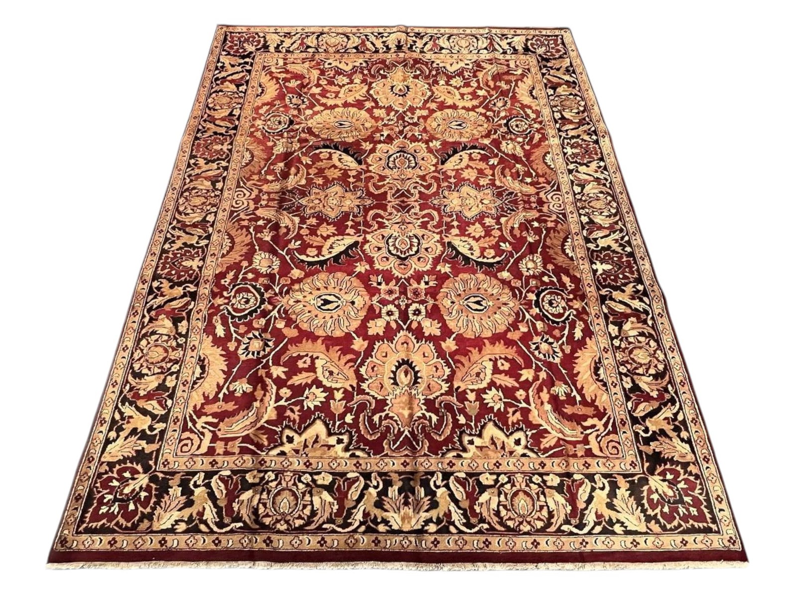 $15,900 - Ruby Field Palmette Carpet, Khorasan Design, Hand-Knotted Wool, 10'1" x 14'1" (1 of 5)