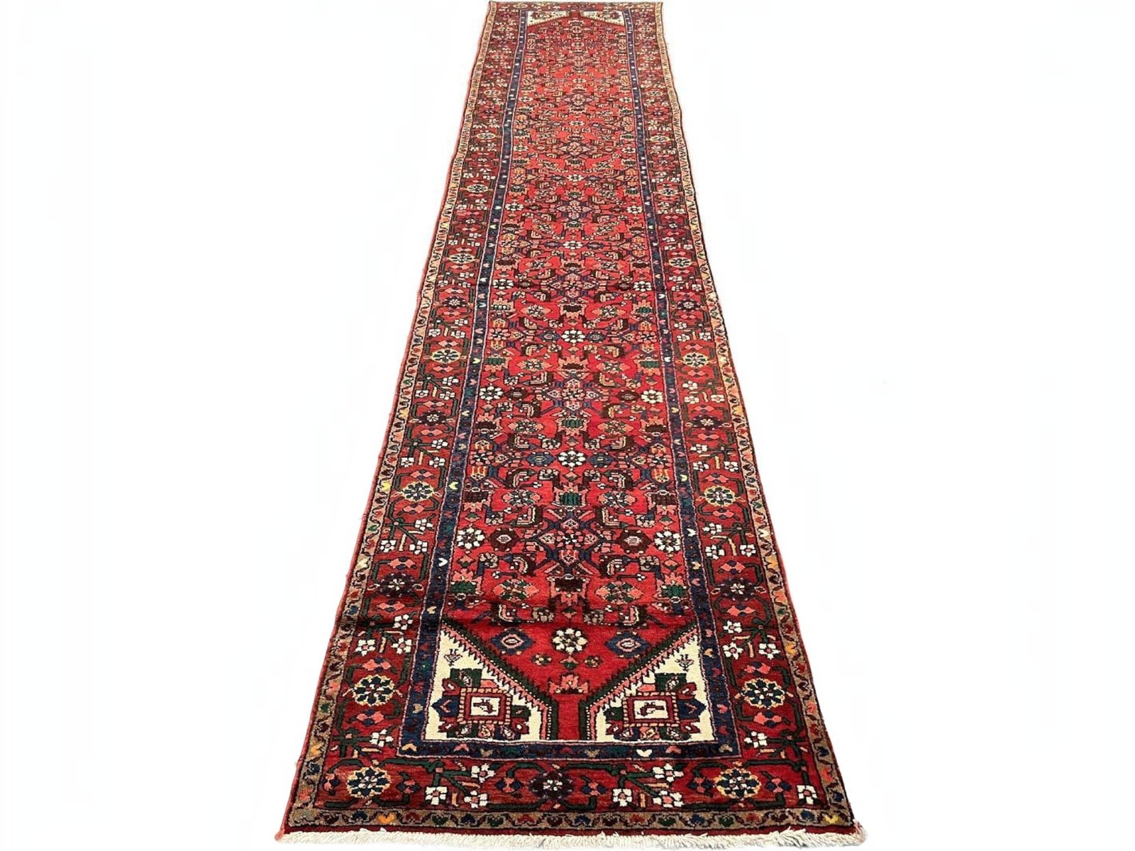 $5,760 - Figural Gallery Persian Heriz Runner, Hand-Knotted Wool, 3'4" x 16'7" (1 of 5)
