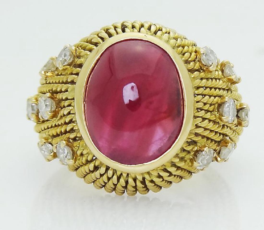 Van Cleef & Arpels 18k Gold Burma Ruby & Diamond Ring (1 of 6)