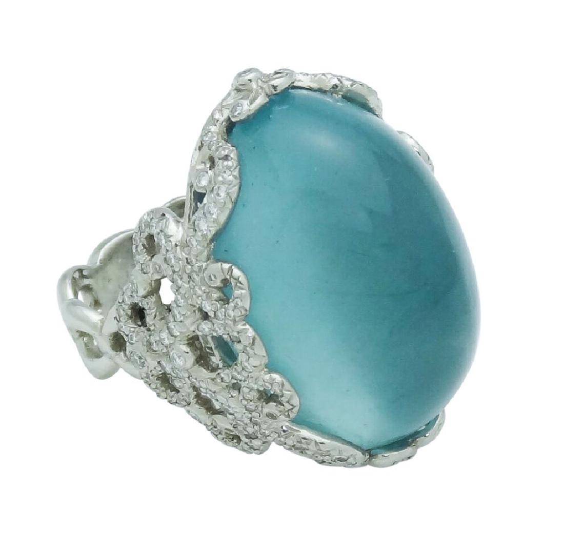 Erica Courtney Plat 25tCT Aquamarine Diamond Ring (1 of 5)