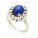 Vintage Star Sapphire Diamond Ring in 14K White Gold, - 2