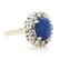 Vintage Star Sapphire Diamond Ring in 14K White Gold, - 5