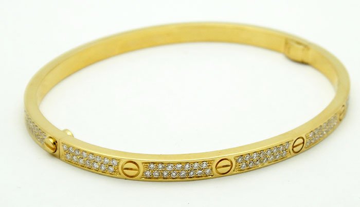 Cartier Yellow Gold LOVE Diamond Small Bracelet (1 of 4)