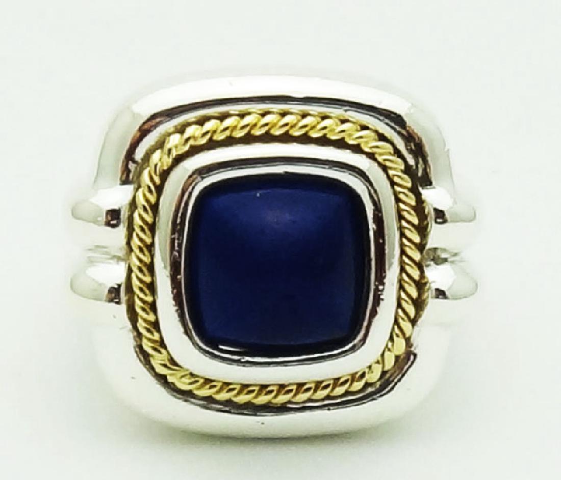 Tiffany & Co.Vintage Silver & 18K Gold Lapis Ring Size (1 of 7)