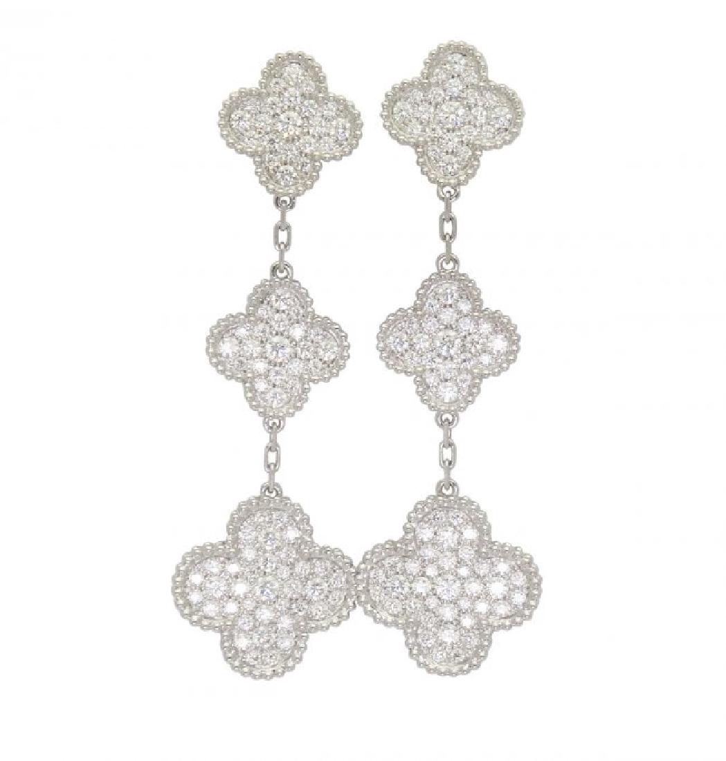 Van Cleef & Arpels 18k Magic Alhambra Diamond Earrings (1 of 5)