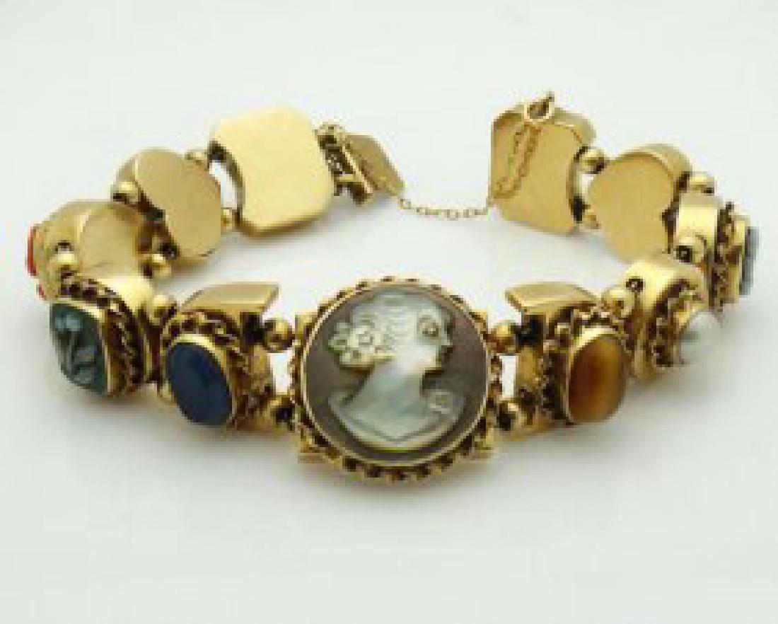 Estate 14k Yellow Gold Multi Color Gemstone and Cameo (1 of 8)