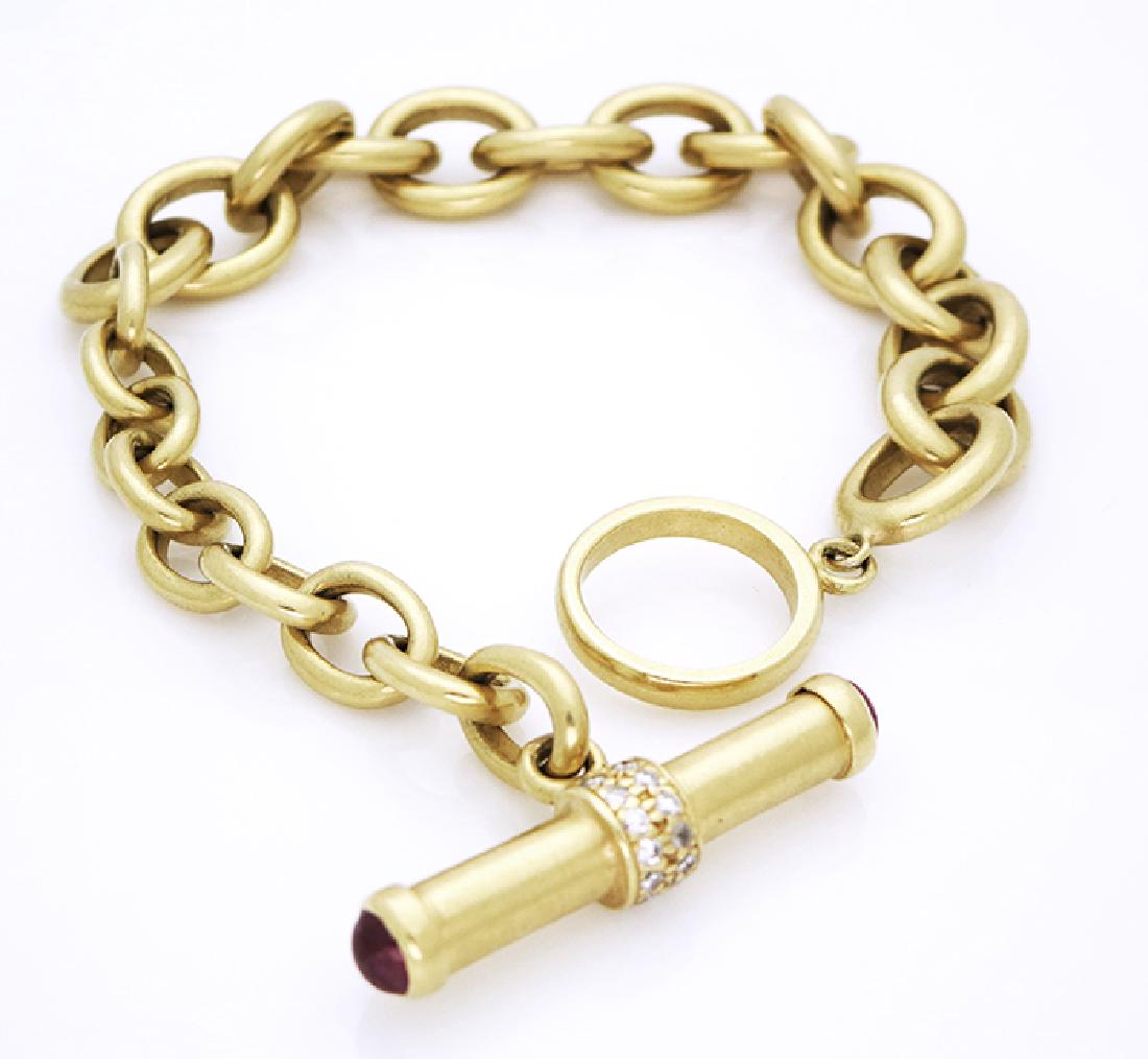 18K Yellow Gold, Diamond, & Ruby Bracelet (1 of 3)