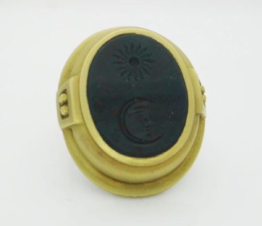 Estate 1985 B Kieselstein Cord Intaglio Sun Moon Green (1 of 6)