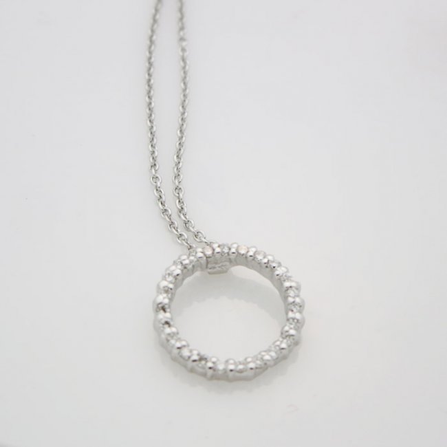 18K WHITE GOLD WITH 23 STONES .25 CT NECKLACE (1 of 2)
