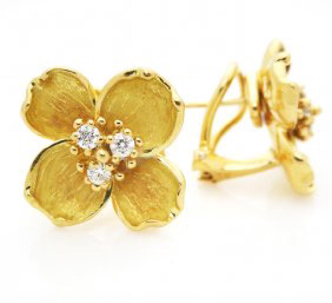 Vintage 18k Yellow Gold Tiffany & Co ""Dogwood Flower"" (1 of 5)