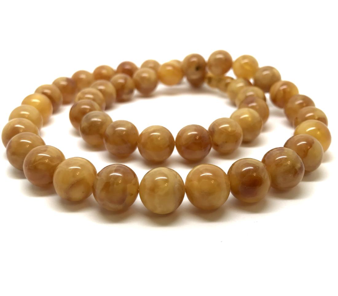 Old Baltic Amber Necklace Marble Egg Yolk Colour (1 of 9)