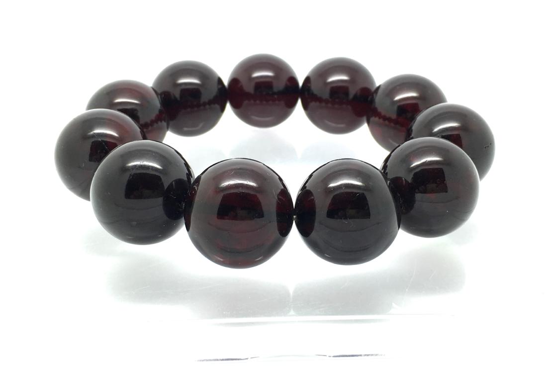 Baltic Amber Bracelet Cherry Colour Big Round Beads (1 of 10)
