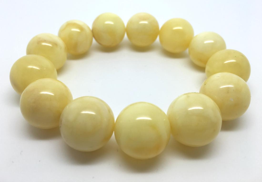 Baltic Amber Bracelet Yellow White Colour (1 of 10)